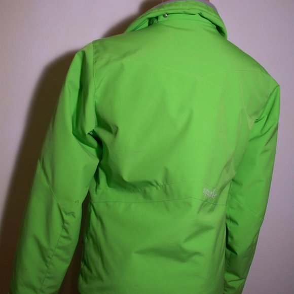 Girls Lime Green Spyder Ski Jacket Sz 14  BB1 - Picture 4 of 8